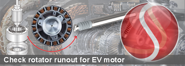Solartron probes check rotator runout for EV Motor 